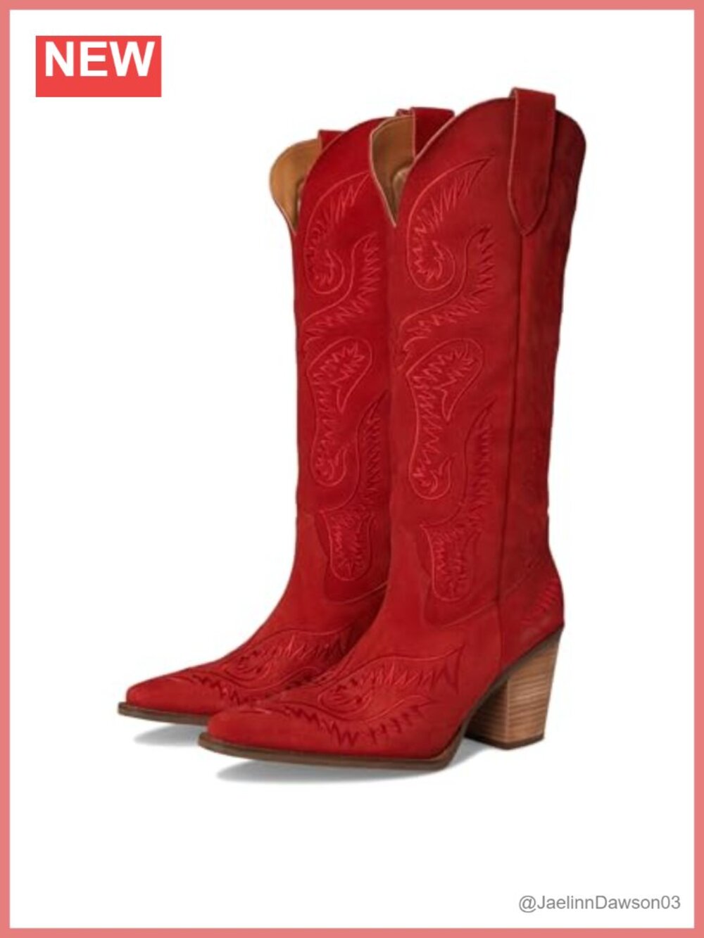Embroidered Suede Snip Toe Over the Knee Boots, Mid Heel, Pull-On